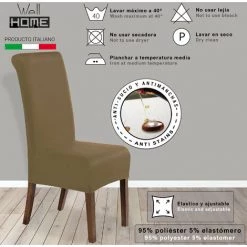 WELLHOME 2 Couvercles De Chaise Ensemble Avec Un Dossier Anti-réprimande Alba Crème 8 WELLHOME 2 Couvercles De Chaise Ensemble Avec Un Dossier Anti-réprimande Alba Crème -banc et tabouret Soldes Boutique 61258883 2