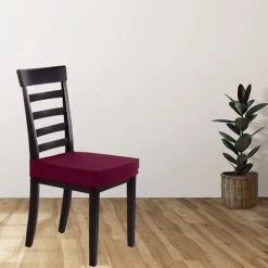 WELLHOME Ensemble De 2 Couvertures De Chaise Sans Dossier De Sauvegarde Alba Burgundo -banc et tabouret Soldes Boutique 61259016 4