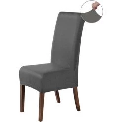 WELLHOME 2 Couvertures De Chaise Ensemble Avec Un Support Anti-alba Gris -banc et tabouret Soldes Boutique 61259072 5