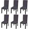 SUPERMARKET Housse De Chaise Droite Extensible 6 Pcs Anthracite