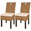SUPERMARKET Chaises De Salle à Manger Rotin Kubu Bois De Manguier 2 Pcs -banc et tabouret Soldes Boutique 61303785 1
