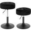 WOLTU 2x Tabouret De Bar Bas En Velours Avec Espace De Rangement. Chaise De Bar Ronde. Réglable 49.5-65cm. Noir BH329sz-2 -banc et tabouret Soldes Boutique 61310494 1