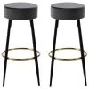 VENTE-UNIQUE.COM Lot De 2 Tabourets De Bar - Velours Et Acier - Gris - BELINIO - Gris