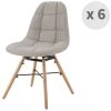 MOLOO UMA - Chaise Scandinave Tissu Lin Pieds Hêtre (x6) - Beige -banc et tabouret Soldes Boutique 61518100 1