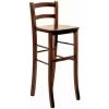 OKAFFAREFATTO Tabouret De Bar Avec Dossier H 80cm Avec Assise En Bois Massif De Noyer Foncé -banc et tabouret Soldes Boutique 61657327 1