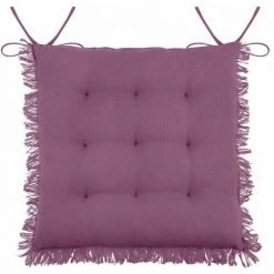 LOVELY CASA Coussin De Chaise à Franges Cassis