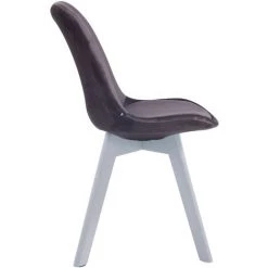 CLP Lot De 4 Chaises De Salle à Manger Borneo V2 En Velours Gris Foncé Blanc -banc et tabouret Soldes Boutique 62118370 4