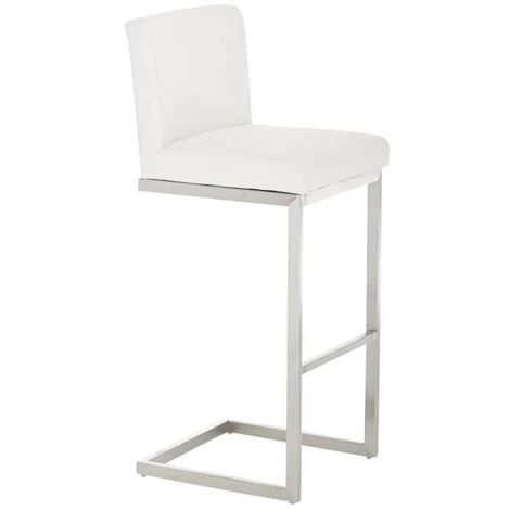 NOVA Tabouret De Tabouret De Tabouret En Cuir Et En Acier Eco High Eco Avec Un Dossier De Différentes Couleurs Couleur : Blanc 3 NOVA Tabouret De Tabouret De Tabouret En Cuir Et En Acier Eco High Eco Avec Un Dossier De Différentes Couleurs Couleur : Blanc