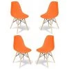 FURNMOD DESIGN YOUR SPACE Lot De 4 Chaises James Wood New Edition | Orange - Orange -banc et tabouret Soldes Boutique 63141677 1