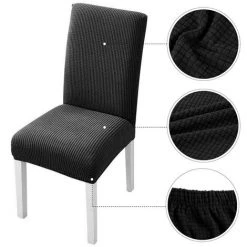 EINFEBEN 4X Housses De Chaise Housse De Chaise Universelle étanche Balançoire Chaises Housse De Chaise Protecteur Fête Noir - Noir -banc et tabouret Soldes Boutique 63580884 4