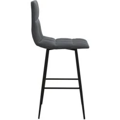 VidaXL Tabourets De Bar 2 Pcs Gris Foncé Velours - Gris -banc et tabouret Soldes Boutique 63724999 5
