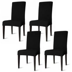VINGO 4X Housses De Chaise Housse De Chaise Universelle étanche Balançoire Chaises Housse De Chaise Protecteur Fête Noir - Noir