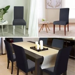 Hengda 6X Housses De Chaise Chair Covers Housse De Chaise Universelle étanche Balançoire Chaises Protecteur Fête Gris - Gris -banc et tabouret Soldes Boutique 63760675 4