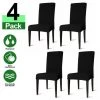 Randaco 4X Housses De Chaise Chair Covers Housse De Chaise Universelle étanche Balançoire Chaises Protecteur Fête Noir - Le Noir -banc et tabouret Soldes Boutique 63763183 1