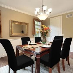 Randaco 4X Housses De Chaise Chair Covers Housse De Chaise Universelle étanche Balançoire Chaises Protecteur Fête Noir - Le Noir -banc et tabouret Soldes Boutique 63763183 4