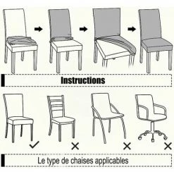 Housse De Chaise Pour La Maison Housse élastique Universelle De Couleur Unie Four Seasons (Jaune Bonbon 6pcs),HANBING -banc et tabouret Soldes Boutique 63783826 3