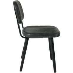 BOITE A DESIGN Chaise Design Scandinave JAKE Simili Cuir - Noir -banc et tabouret Soldes Boutique 63788168 2