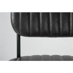 BOITE A DESIGN Chaise Design Scandinave JAKE Simili Cuir - Noir -banc et tabouret Soldes Boutique 63788168 5