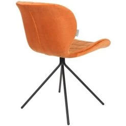 ZUIVER Chaise OMG Velours - Orange -banc et tabouret Soldes Boutique 63789555 4
