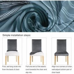 SINCèREETALI Housse De Chaise De Salle À Manger Élastique 6 Pièces Housse De Chaise Universelle Imprimée Housse De Chaise Antidérapante Pour La Maison Hôtel Restaurant - Espace De Rêve -banc et tabouret Soldes Boutique 63820616 4