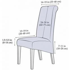 FOZIY XL Chair Covers Pour Salle à Manger, Housse De Siège Extensible Douce Pour Grande Chaise De Salle à Manger, Protecteur De Chaise Parsons Lavable Amovible, 2 Pièces,Bleu，Fonepro -banc et tabouret Soldes Boutique 63839414 3