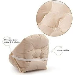 EINEMGELD Coussin De Chaise Avec Dossier Siège Coquille Fauteuil Velours Douillet Elastique Impermeable Pour Chaise En Rotin Paille Jardin Beige 40 * 40 * 48cm -banc et tabouret Soldes Boutique 63874874 4