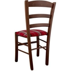 OKAFFAREFATTO Chaise Bois Paesana Noyer Sombre Avec Siège Rembourré En Étoffe -banc et tabouret Soldes Boutique 63895060 3