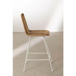 Lot De 2 Tabourets Hauts En Rotin Synthétique Gouda Naturel SKLUM Rotin PE – Acier Blanc - NATUREL ↑65 Cm Blanc -banc et tabouret Soldes Boutique 63910147 4