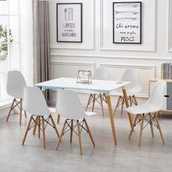 SIFREE Lot De 6 Chaises Chaises De Salle à Manger Scandinaves,blance -banc et tabouret Soldes Boutique 63937744 4