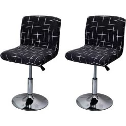 HEGUYEY Housse De Tabouret De Bar Extensible, 2Pcs Protecteur De Siège De Chaise De Salle à Manger, Housse De Chaise Haute Imprimée Pour Bar