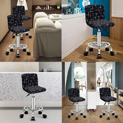 HEGUYEY Housse De Tabouret De Bar Extensible, 2Pcs Protecteur De Siège De Chaise De Salle à Manger, Housse De Chaise Haute Imprimée Pour Bar 6 HEGUYEY Housse De Tabouret De Bar Extensible, 2Pcs Protecteur De Siège De Chaise De Salle à Manger, Housse De Chaise Haute Imprimée Pour Bar – Image 4