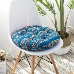 ARC-EN-CIéL 2 Coussins De Siège 45x45cm, Coussins De Chaise Pour Intérieur Et Extérieur - Décoration De Mobilier De Jardin Coussins De Chaise. (Ronde,Bleu) Arcenciél