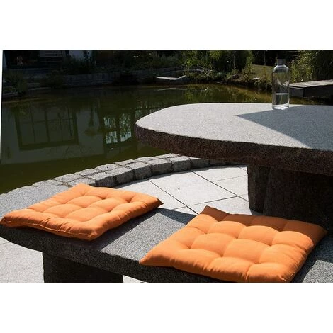 ARC-EN-CIéL Set De 4 Coussins De Chaise Pour Le Jardin, 40x40 Cm, Orange Arcenciél 7 ARC-EN-CIéL Set De 4 Coussins De Chaise Pour Le Jardin, 40x40 Cm, Orange Arcenciél – Image 5