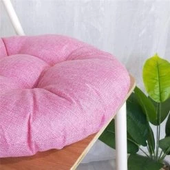 ARC-EN-CIéL Coussin De Chaise Rond Epais, Couleur Unie Ensemble De 2 Galette De Chaise Confortable Lin Tatami Respirant Coussins De Chaise Pour Intérieur Extérieur Jardin Patio (Rose,40x40x9cm), -Arcenciél -banc et tabouret Soldes Boutique 64127166 3