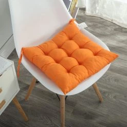 CARILLONSàVENT Lot De 4 Coussins De Siège Rembourrés Pour Chaises De Jardin, De Terrasse, De Cuisine Et De Orange 40*40cm Carivent