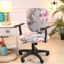 LAKJWO Housses De Chaise De Bureau D'ordinateur, Housses De Chaise Pivotantes Lavables Extensibles Universelles En Polyester UNIQUEMENT Housses De Chaise (Style 3) -banc et tabouret Soldes Boutique 64148769 3