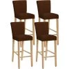 HEGUYEY Housses De Chaise De Salle à Manger Lavables Amovibles Extensibles, Housses De Tabouret De Bar, Housses De Chaise De Bar Housse De Siège De Comptoir De Pub (Café,Set Of 4)
