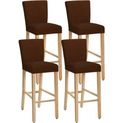 HEGUYEY Housses De Chaise De Salle à Manger Lavables Amovibles Extensibles, Housses De Tabouret De Bar, Housses De Chaise De Bar Housse De Siège De Comptoir De Pub (Café,Set Of 4)