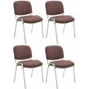 CLP Lot De 4 Chaises De Visiteur Ken En Tissu Avec Pieds En Métal Aspect Chromé Marron 1 CLP Lot De 4 Chaises De Visiteur Ken En Tissu Avec Pieds En Métal Aspect Chromé Marron -banc et tabouret Soldes Boutique 64563441 1