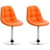 CLP Lot De 2 Chaises Lounge Pivotantes Emil En Similicuir Avec Pied En Métal Orange -banc et tabouret Soldes Boutique 64563455 1