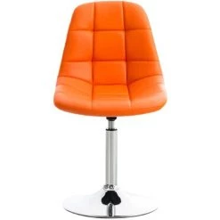 CLP Lot De 2 Chaises Lounge Pivotantes Emil En Similicuir Avec Pied En Métal Orange -banc et tabouret Soldes Boutique 64563455 2