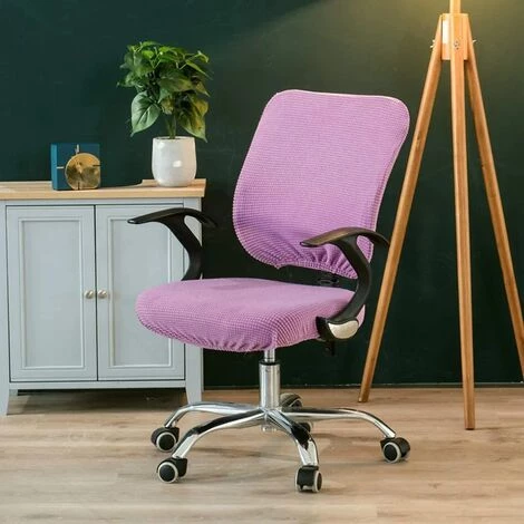 MINKUROW Housse De Siège Extensible Pour Chaise De Bureau, Chaise De Bureau Pivotante, Violet Clair 6 MINKUROW Housse De Siège Extensible Pour Chaise De Bureau, Chaise De Bureau Pivotante, Violet Clair – Image 4