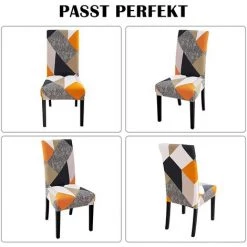MINKUROW 4 Pièces Housses De Chaise Housse De Chaise Extensible Housse De Chaise élastique Moderne Décoration Housse De Chaise Pour Ajustement Universel (cube Magique) -banc et tabouret Soldes Boutique 64682404 2