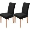 MINKUROW Housses De Chaise Stretch Lot De 2 Housses De Chaise Amovibles Et Lavables Pour Salle à Manger Moderne Élastique Chaise Protecteur Décoration Pour Bureau Banquets Fête De Mariage (Noir) -banc et tabouret Soldes Boutique 64682470 1
