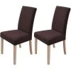 MINKUROW Housses De Chaise Stretch Lot De 2 Housses De Chaise Amovibles Et Lavables Pour Salle à Manger Moderne Élastique Protecteur De Chaise Décoration Pour Bureau Banquets Fête De Mariage (Marron Foncé) -banc et tabouret Soldes Boutique 64682513 1
