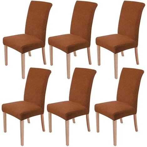 MINKUROW Housses De Chaise Stretch Lot De 6 Housses De Chaise Amovibles Et Lavables Pour Salle à Manger Moderne élastique Protecteur De Chaise Décoration Pour Bureau Banquet Fête De Mariage (Tan) 3 MINKUROW Housses De Chaise Stretch Lot De 6 Housses De Chaise Amovibles Et Lavables Pour Salle à Manger Moderne élastique Protecteur De Chaise Décoration Pour Bureau Banquet Fête De Mariage (Tan)