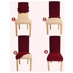 NAXUNNN Housse De Chaise Salle à Manger Extensible Pour Un Ajustement Universel Lycra étirable Durable Pour Banquet Hôtel Décor De Restaurant (Kaki, 4 Pièces) -banc et tabouret Soldes Boutique 64685102 5