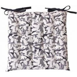 ENJOY HOME Assise Matelassée 38x38x3 Cm GAIA 100% Coton Imprimé - GRIS FONCE -banc et tabouret Soldes Boutique 64886588 5