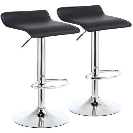 Tabouret De Bar Réglable En Hauteur Rotatif Convient Pour Comptoir Spa Bar - Carré Cuir Noir X2 -KKTONER 3 Tabouret De Bar Réglable En Hauteur Rotatif Convient Pour Comptoir Spa Bar - Carré Cuir Noir X2 -KKTONER