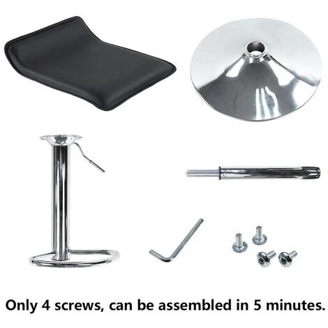 Tabouret De Bar Réglable En Hauteur Rotatif Convient Pour Comptoir Spa Bar - Carré Cuir Noir X2 -KKTONER 7 Tabouret De Bar Réglable En Hauteur Rotatif Convient Pour Comptoir Spa Bar - Carré Cuir Noir X2 -KKTONER – Image 5